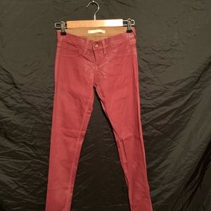 Red wax jeans